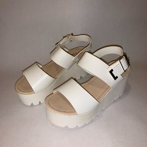 White platform sandals